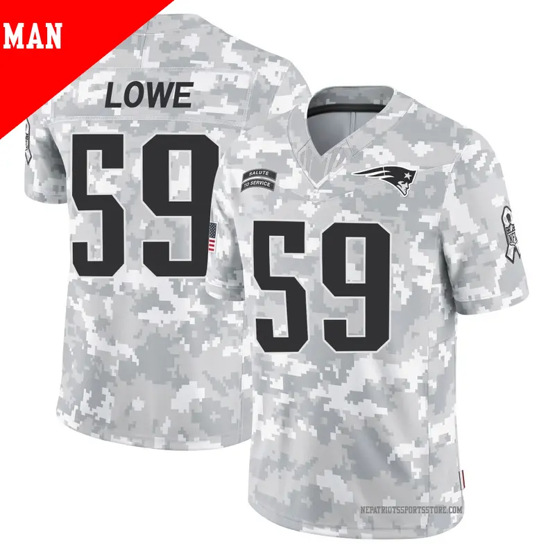 Men's ＃59 Vederian Lowe New England Patriots Limited Arctic Camo 2024 Salute to Service Jersey
