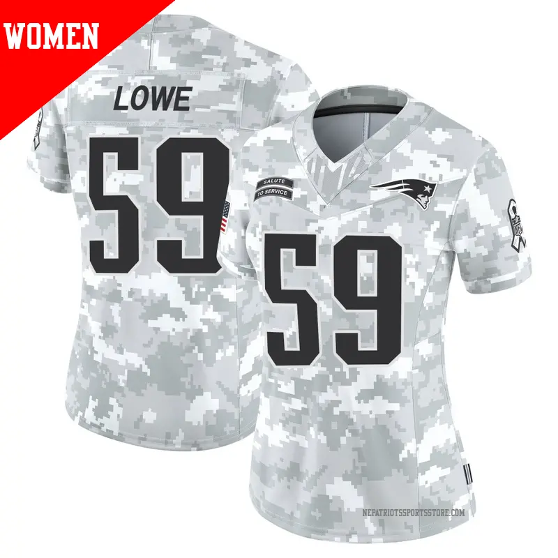 Women's ＃59 Vederian Lowe New England Patriots Limited Arctic Camo 2024 Salute to Service Jersey
