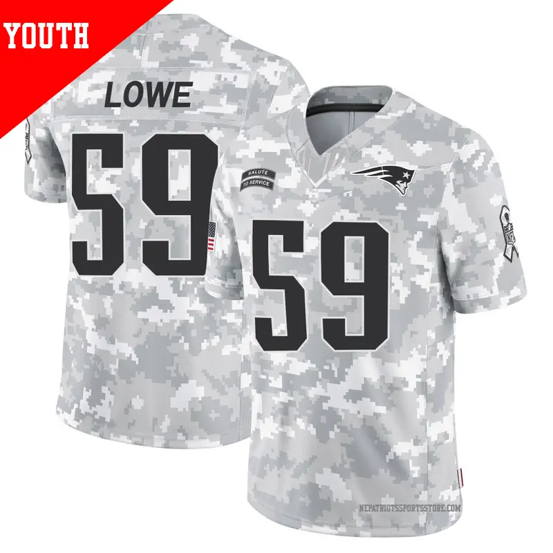 Youth ＃59 Vederian Lowe New England Patriots Limited Arctic Camo 2024 Salute to Service Jersey